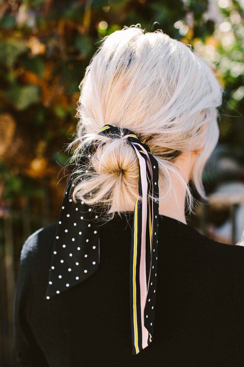 Scarf-Wrapped Bun