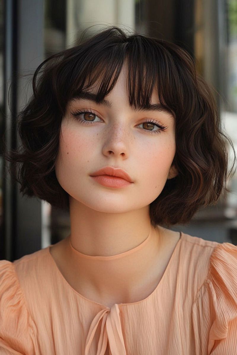 Rounded Bob with Curved Bangs