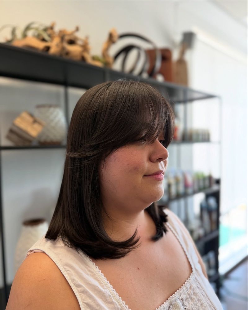 Blunt Lob With Curtain Bangs