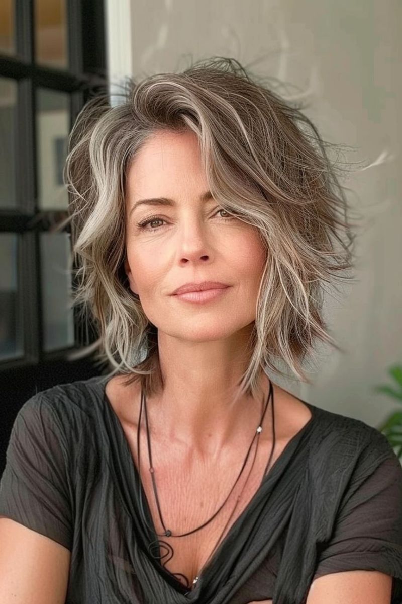 Silver Highlighted Textured Crop