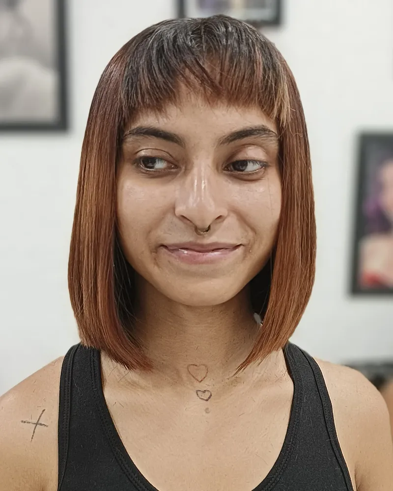 Blunt Cut with Micro-Fringe
