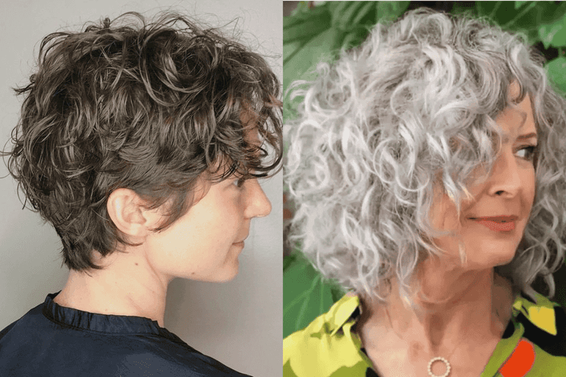 Curly French Bob with Volume