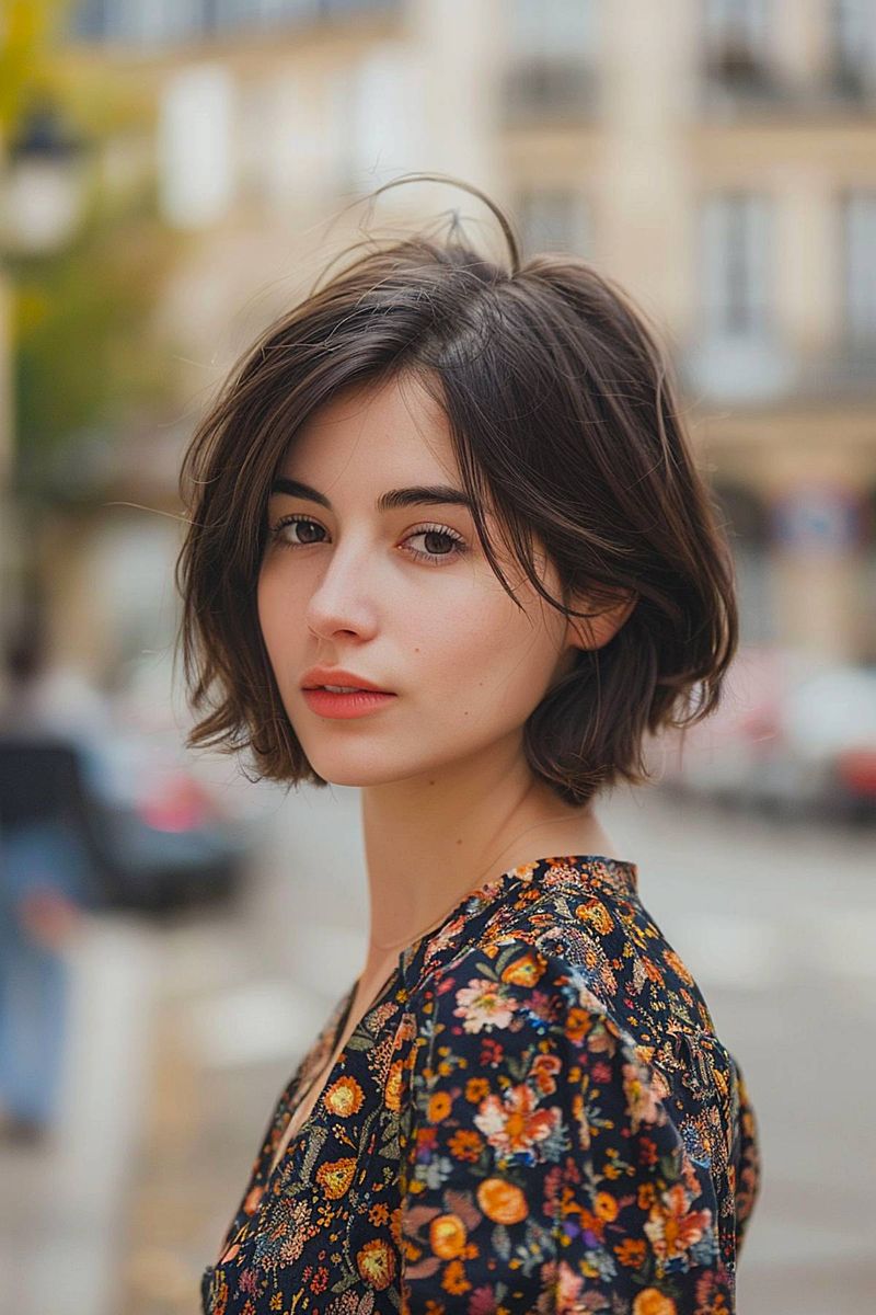 Messy Bob with Long Curtain Fringe