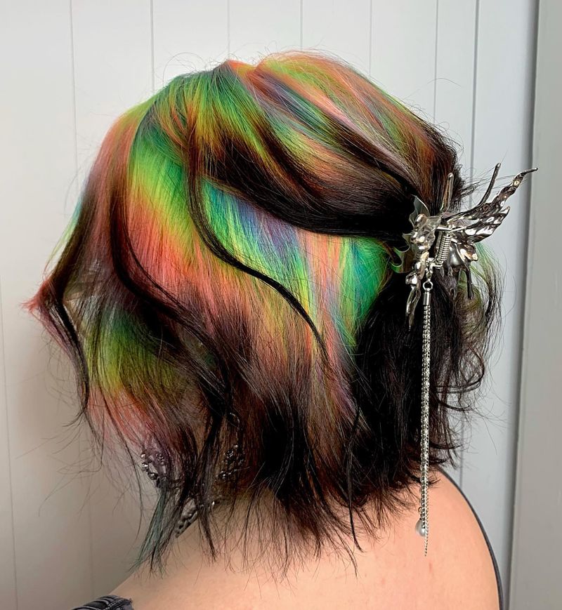Rainbow Prism Textured Crop