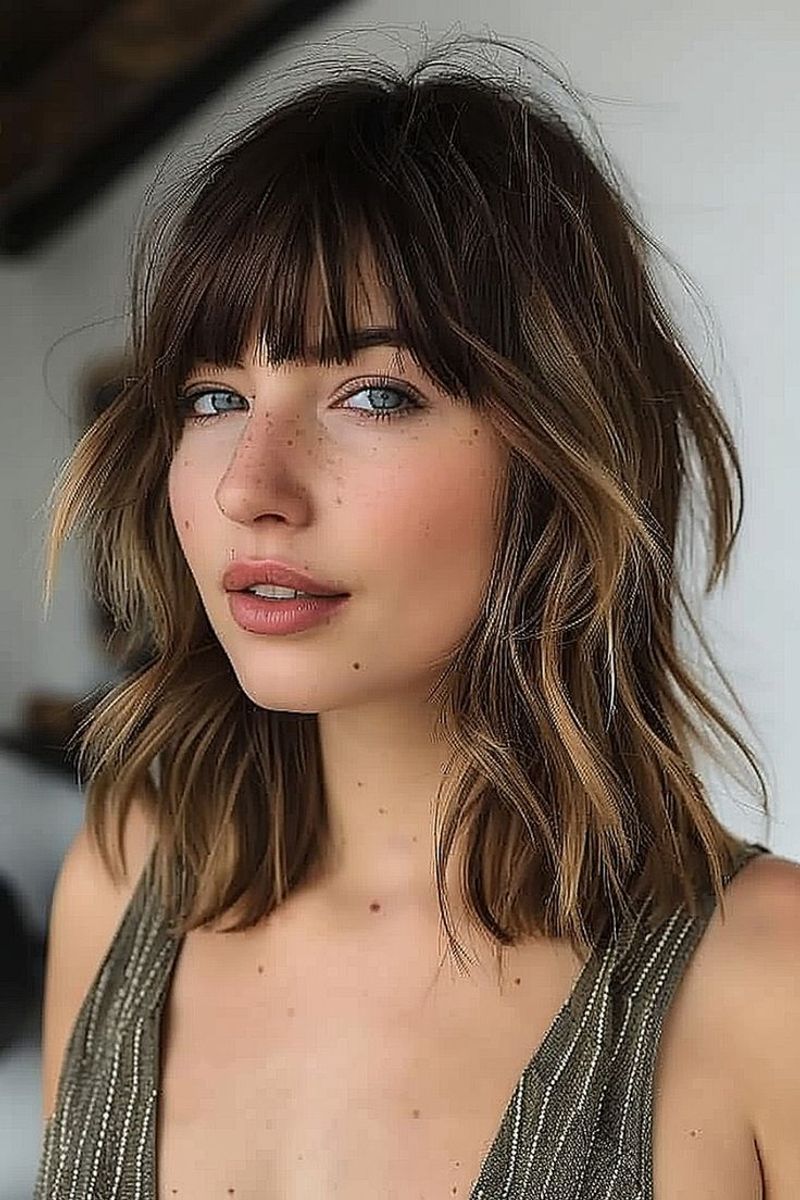 Textured Lob with Choppy Fringe