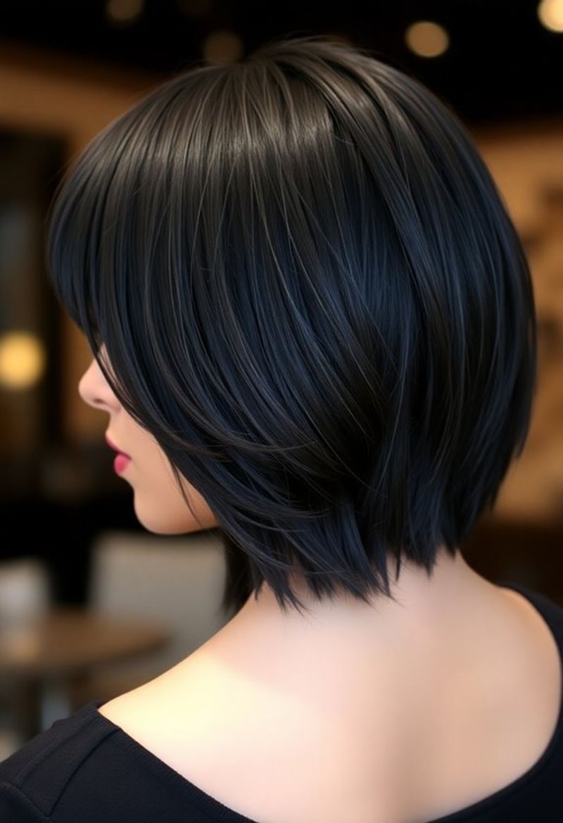 Inverted Bob with Curtain Bangs