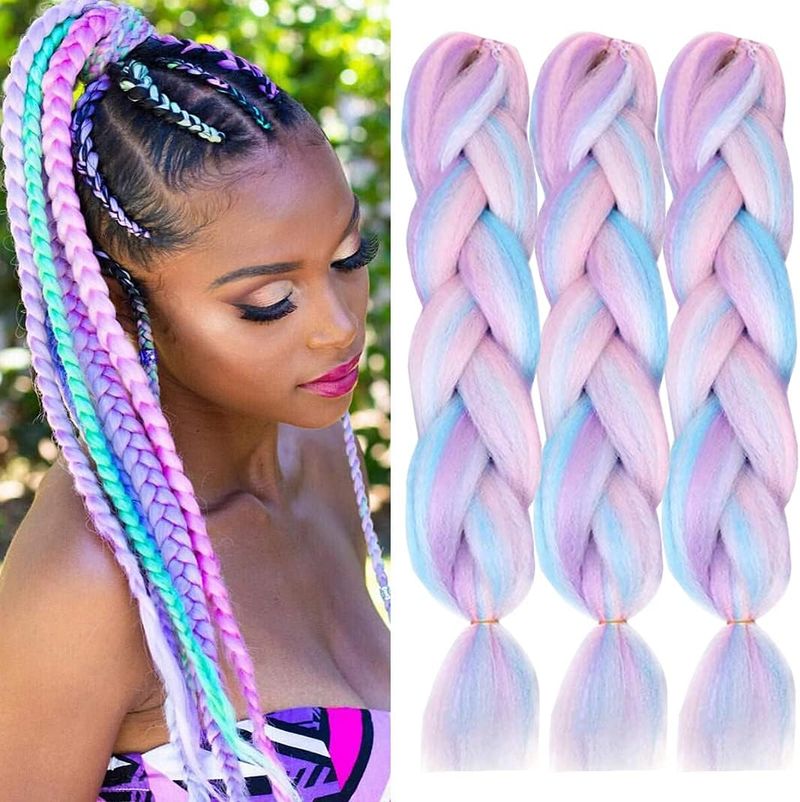 Jumbo Braids with Colorful Extensions