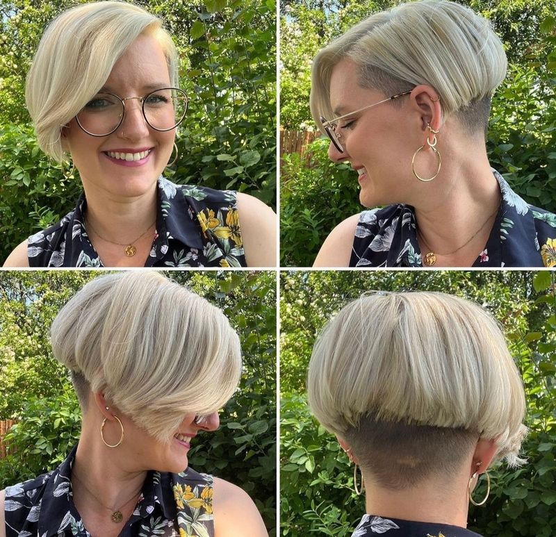 Blunt Pixie with Side-Swept Length