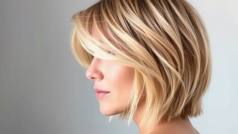 Textured Ends Square Bob