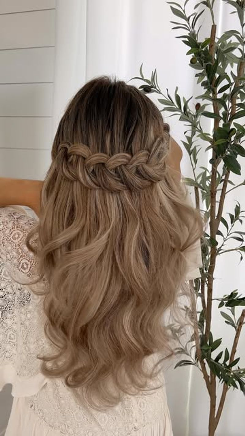 Half-Up Crown Braid