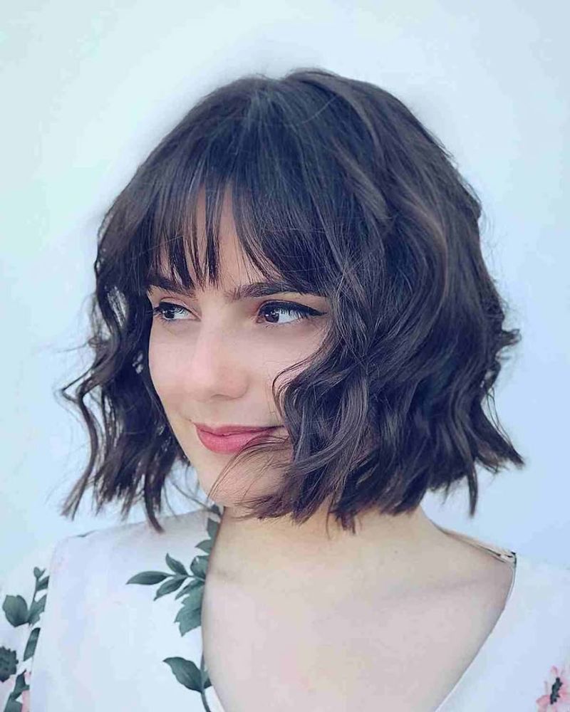 Wavy Bob with Wispy Bangs