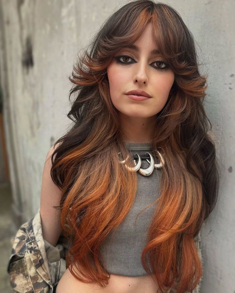 Flame-Inspired Ombré Shag