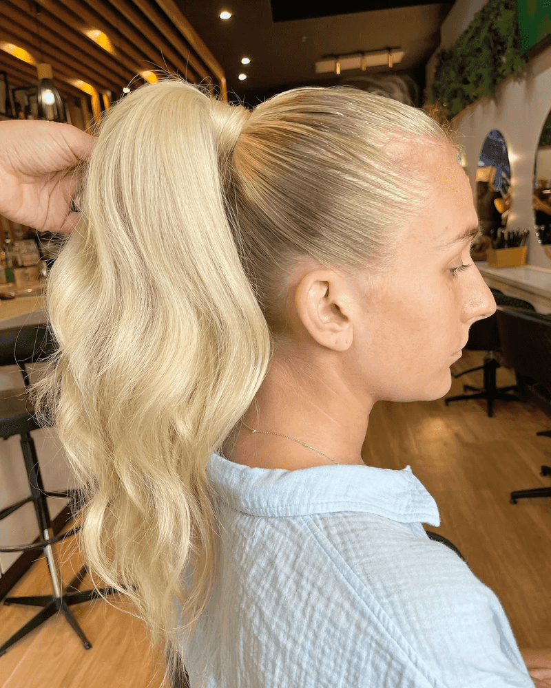 Slicked-Back Ponytail