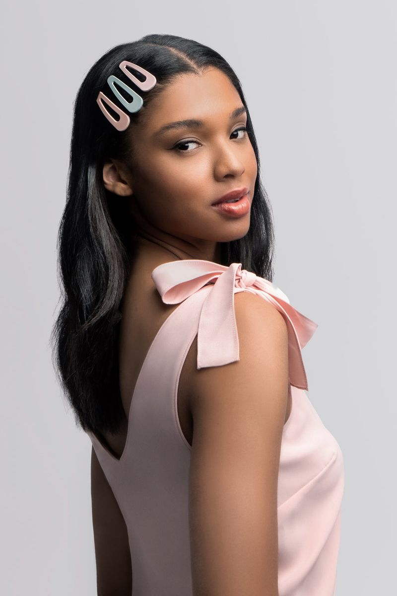Sleek Middle Part With Snap Clips