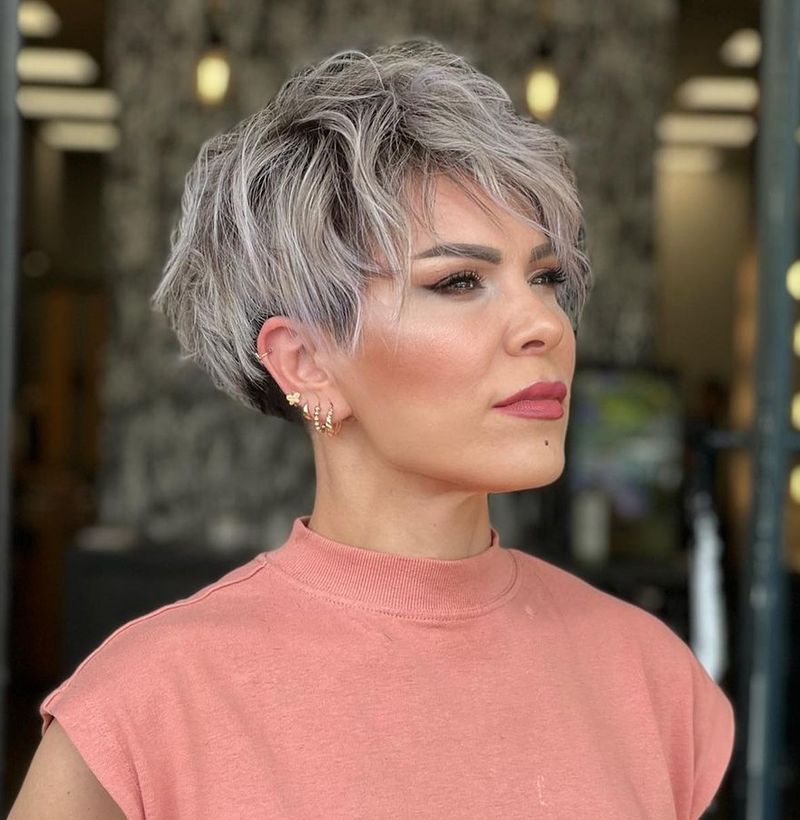 Piece-y Silver Pixie with Razored Edges