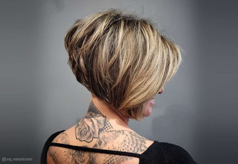 Inverted Bob with Highlights