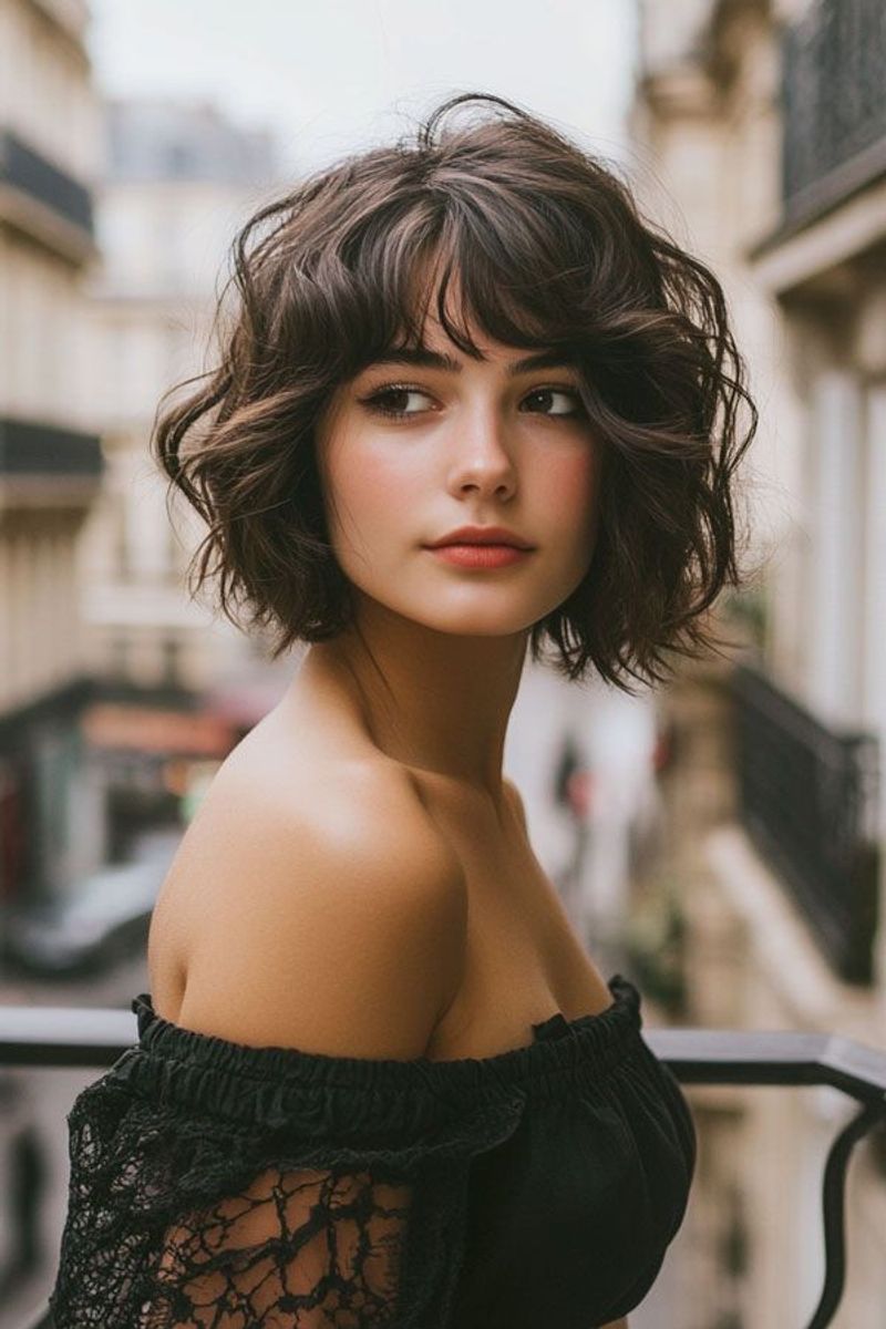 French-Inspired Bob With Long Swooping Bangs