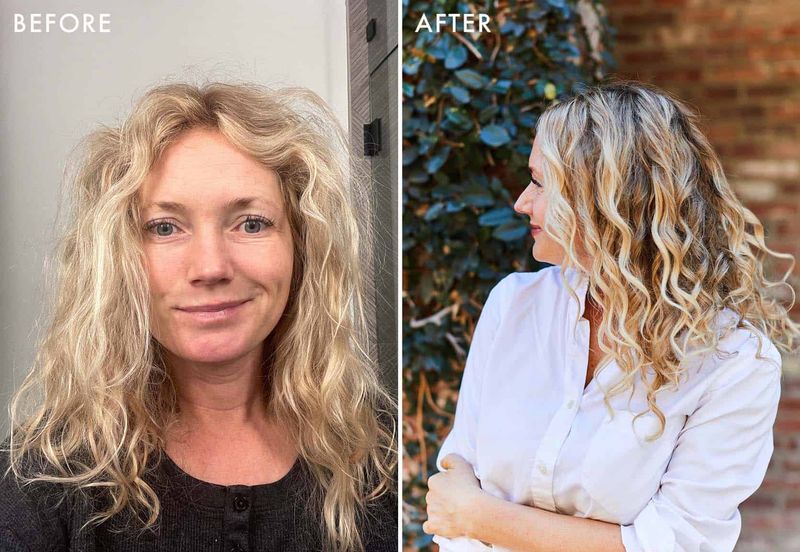 Tousled Waves with Money Piece Highlights