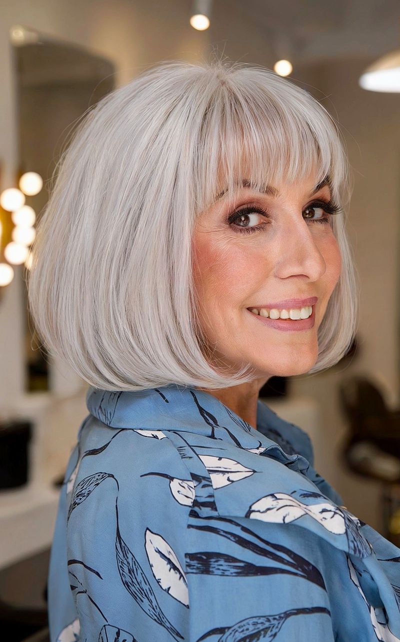 Sleek Bob with Bangs