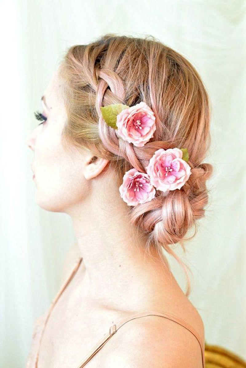 Low Side Bun with Floral Cluster