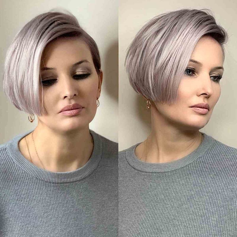 Sleek Bob with Deep Side Part
