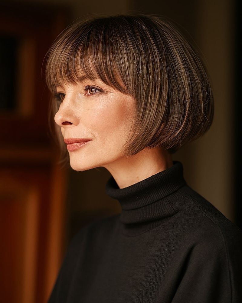 Blunt Bob with Feathered Bangs