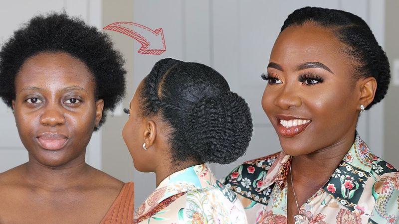 Protective Looped Bun for Natural Hair