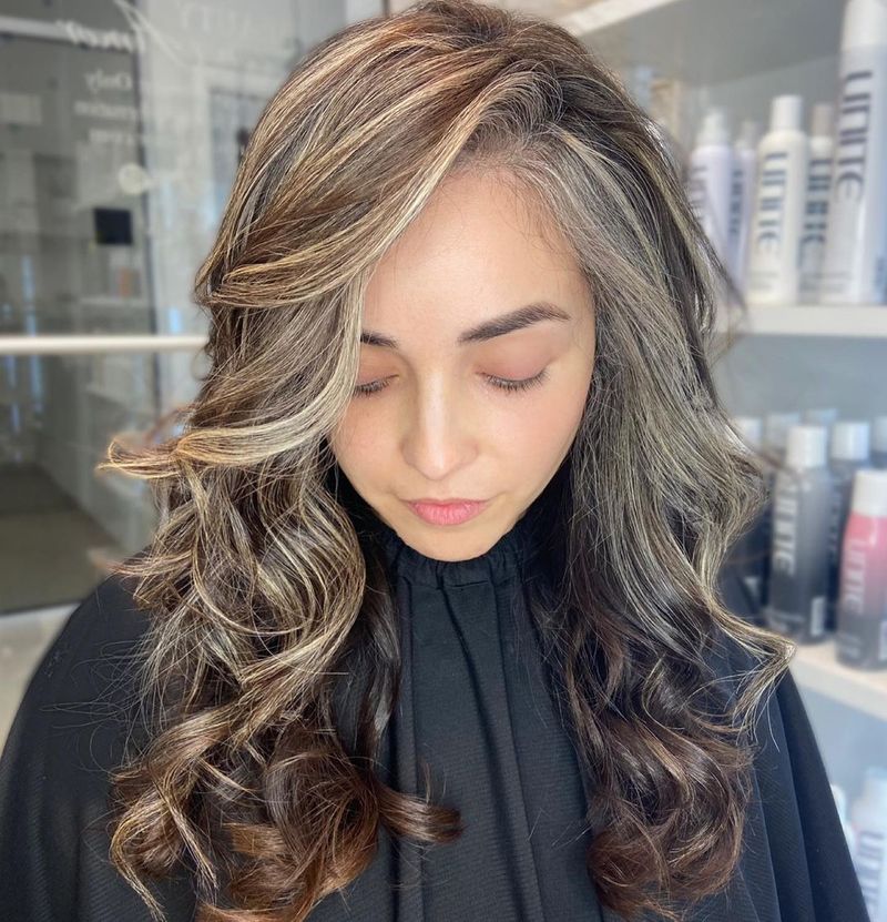 Granite Grey with Caramel Lowlights