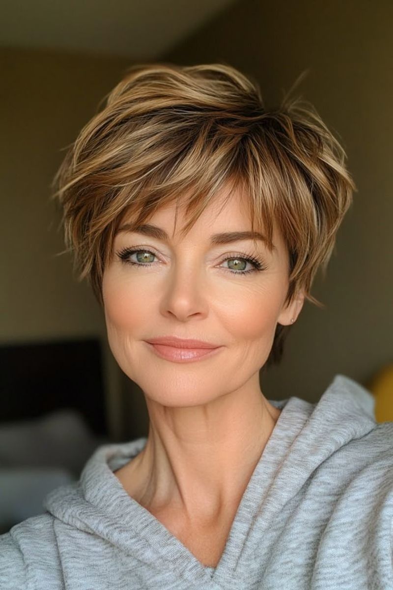 Feathered Pixie with Wispy Fringe