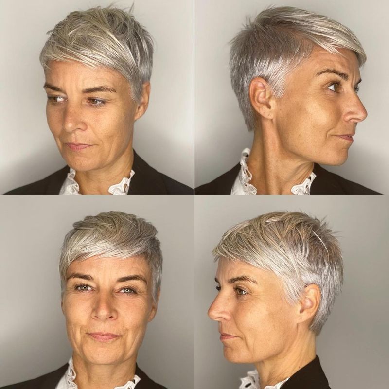 Tapered Silver Pixie with Texture