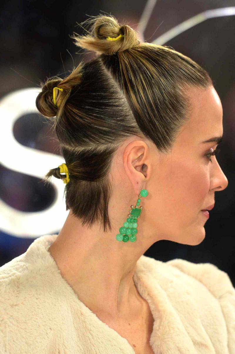 Twisted Mini Buns With Visible Bobby Pins