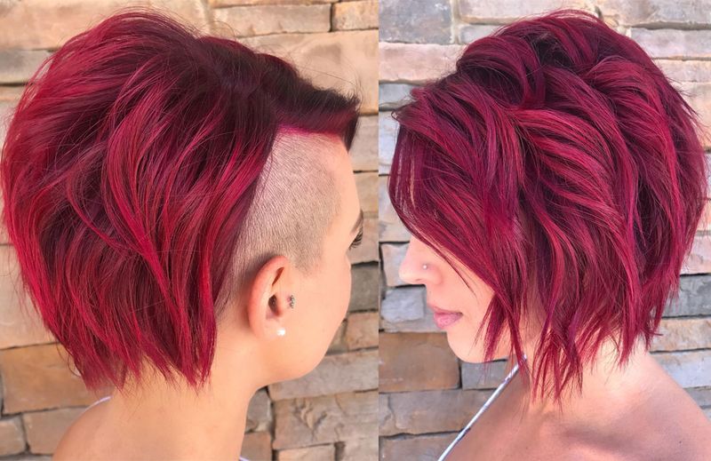 Asymmetrical Cut with Bold Color