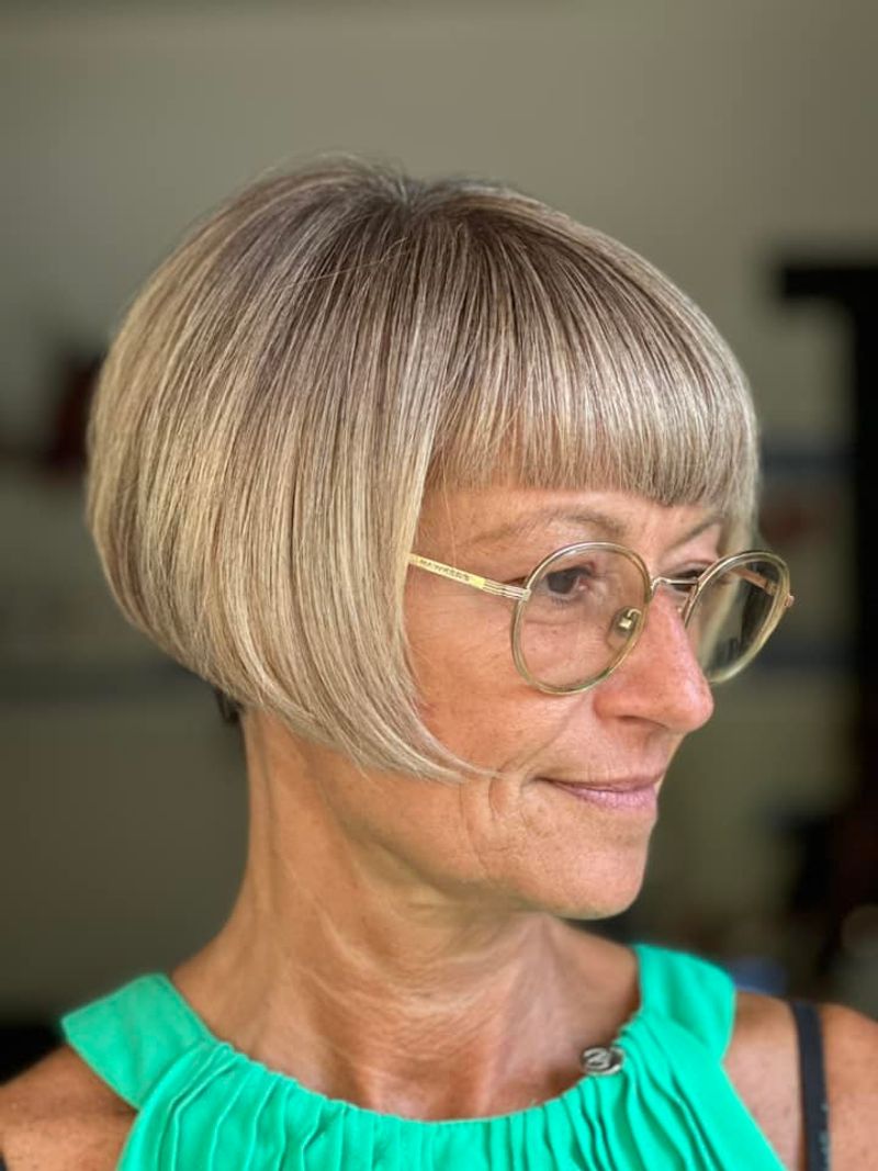 Textured Bowl Cut with Wispy Edges