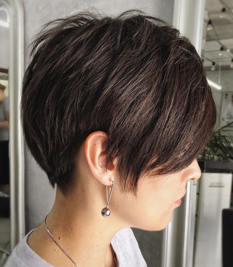 Pixie with Long Side-Swept Bangs