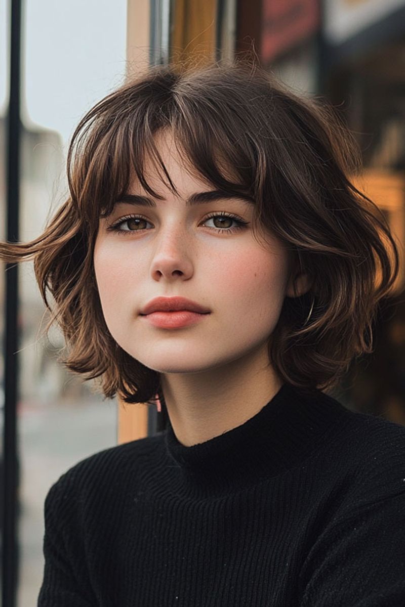 Tousled Crop With Curtain Bangs