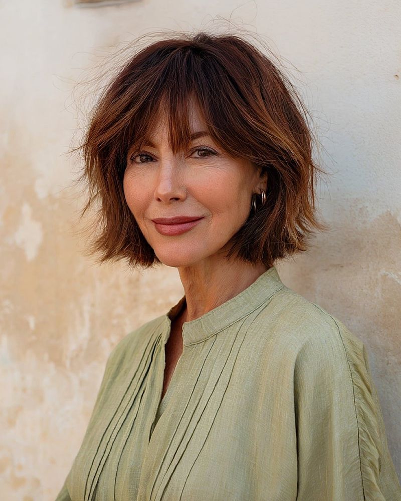 Razored Bob with Wispy Fringe