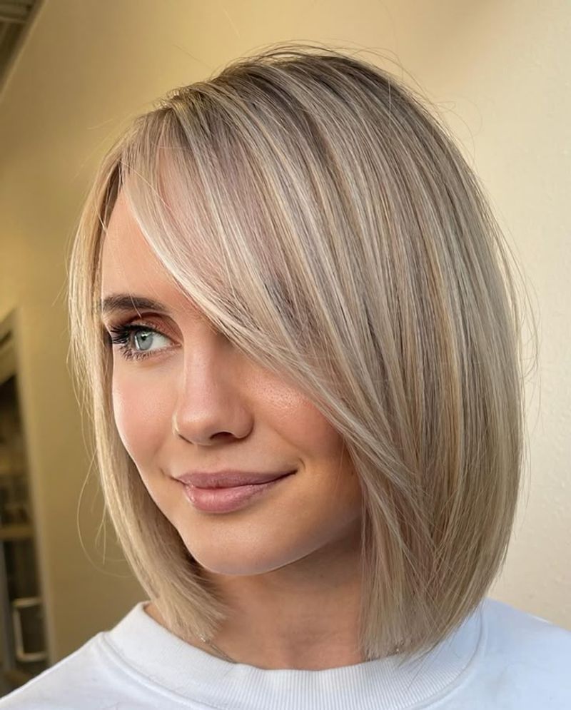 Layered Bob with Side-Swept Bangs