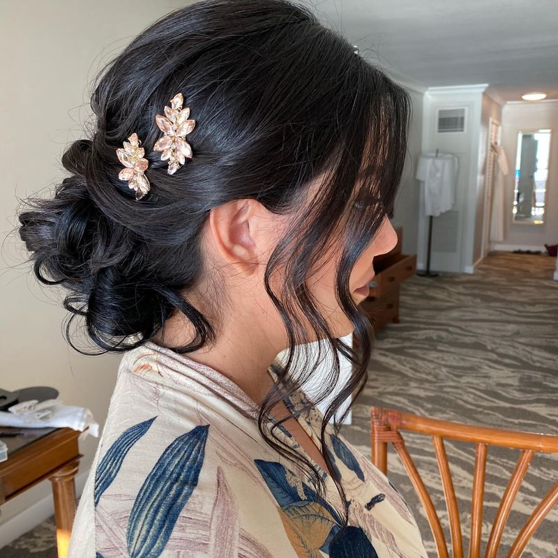 Soft Romantic Updo with Accessories