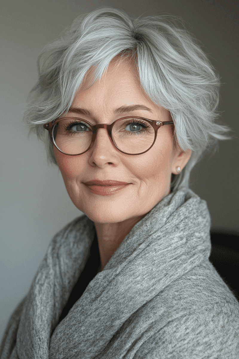 Tapered Crop with Side-Swept Fringe