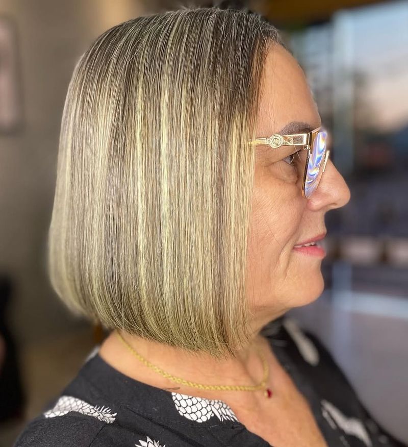 Sleek Bob with Subtle Highlights