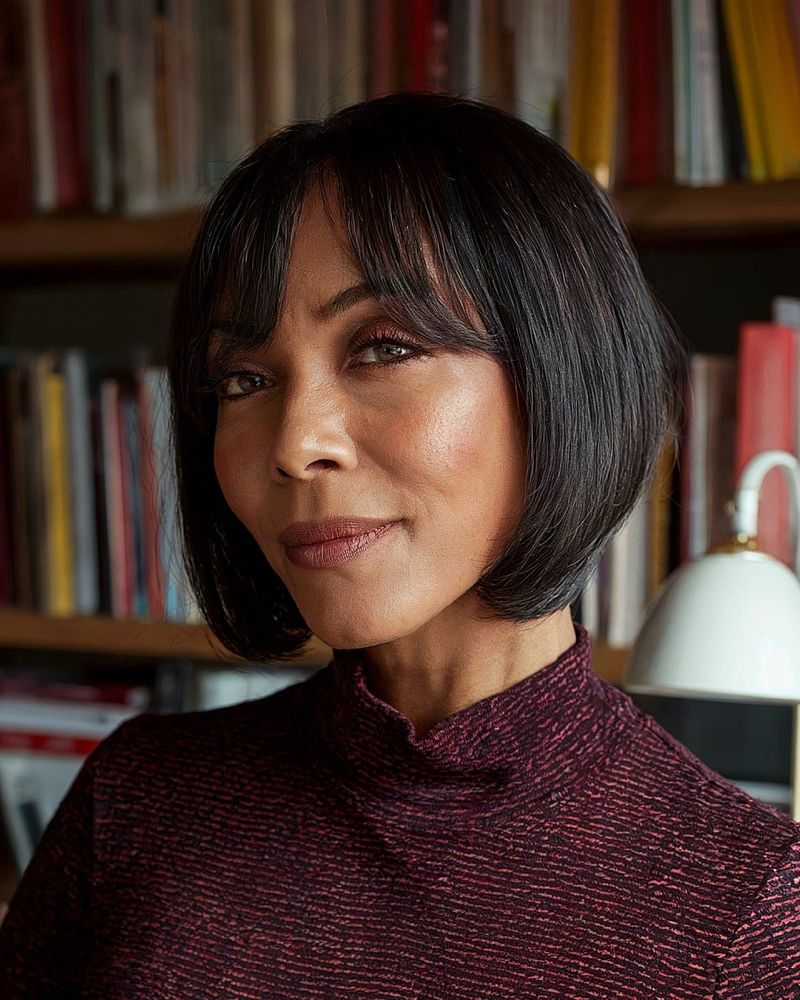 Chin-Length Bob with Arched Bangs