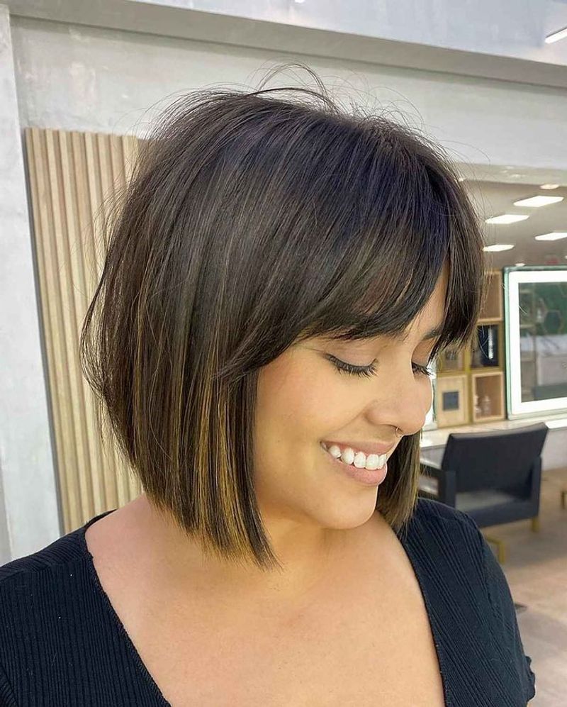 Face-Framing A-Line with Curtain Bangs