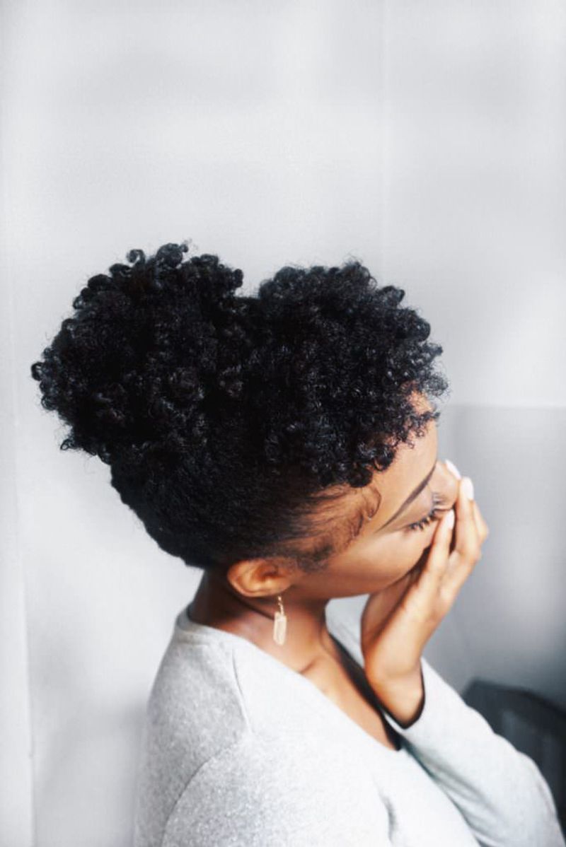 Curly Bangs and High Puff