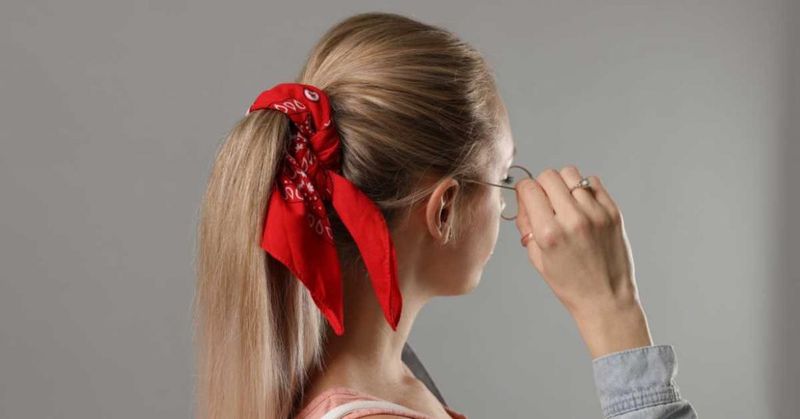 Bandana-Wrapped Ponytail