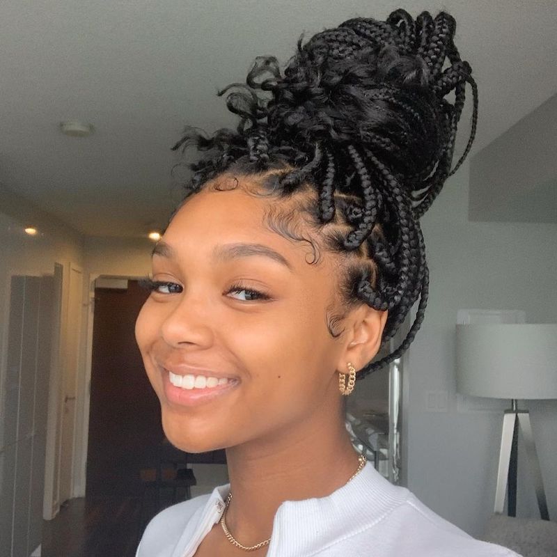Box Braids Topknot