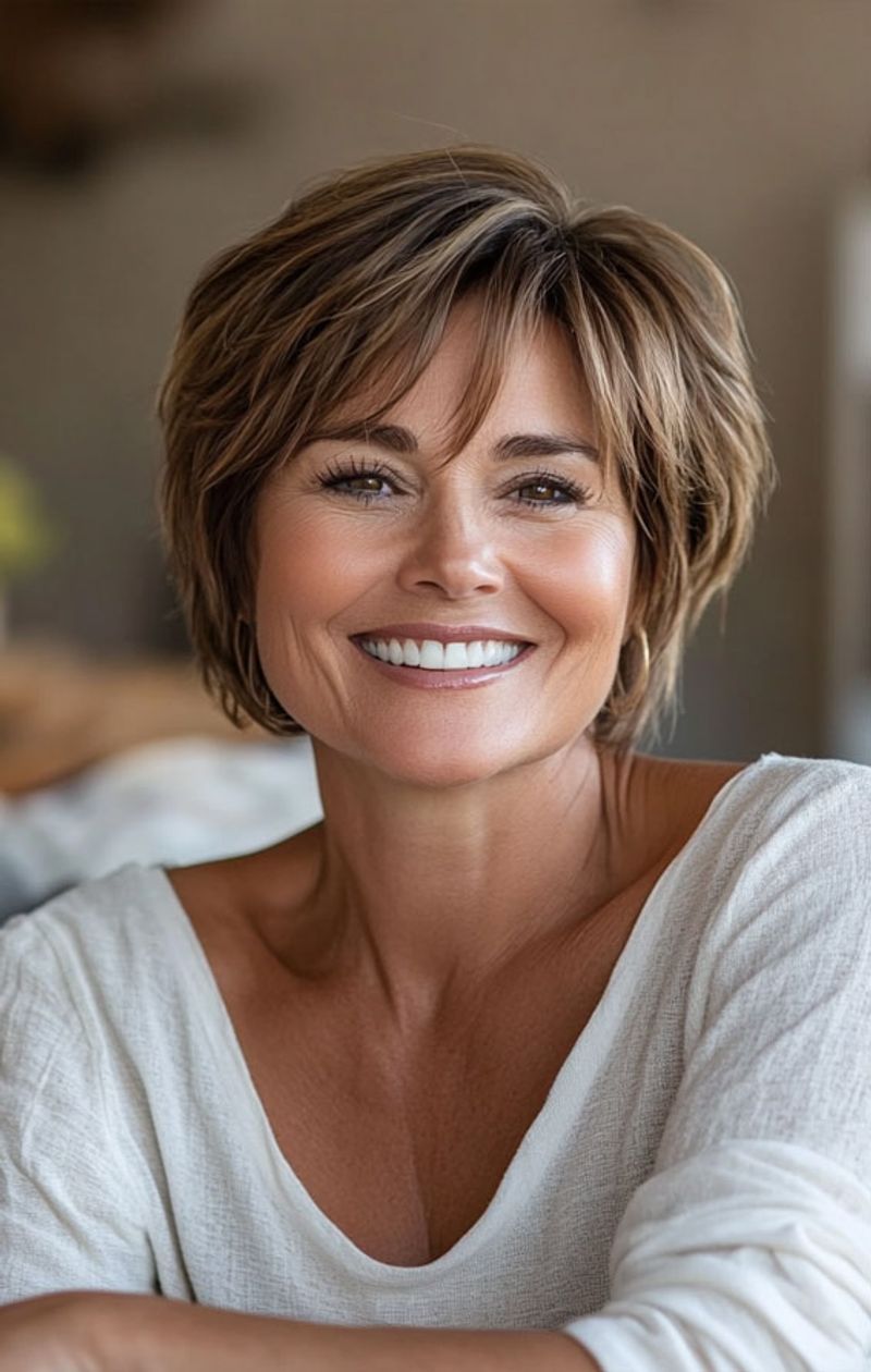 Silver-Kissed Brunette Crop