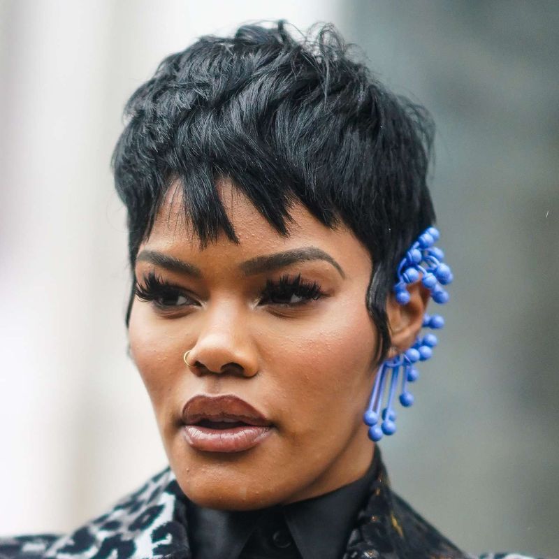 Blunt Pixie with Curved Sideburns
