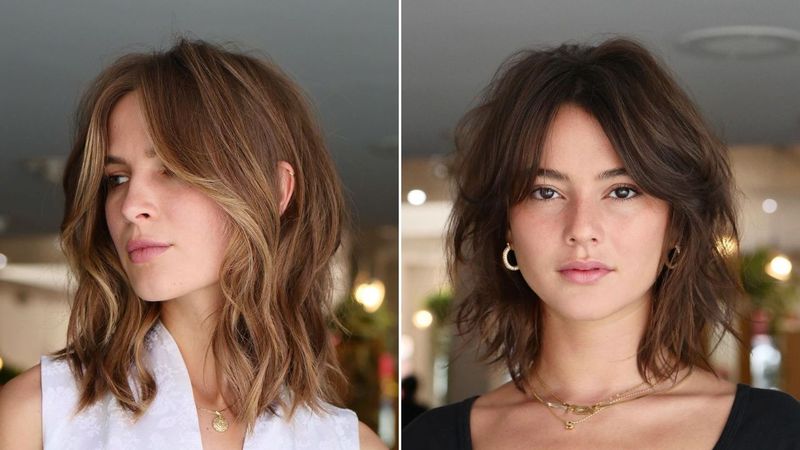Textured Shag with Curtain Bangs