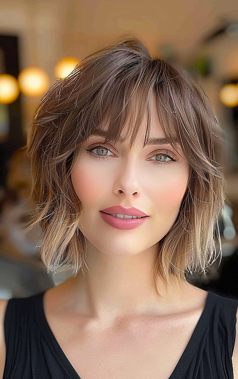 Shaggy French Bob with Fringe