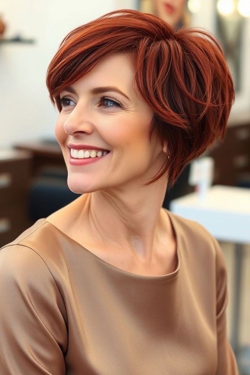 Burgundy Swept-Back Mixie